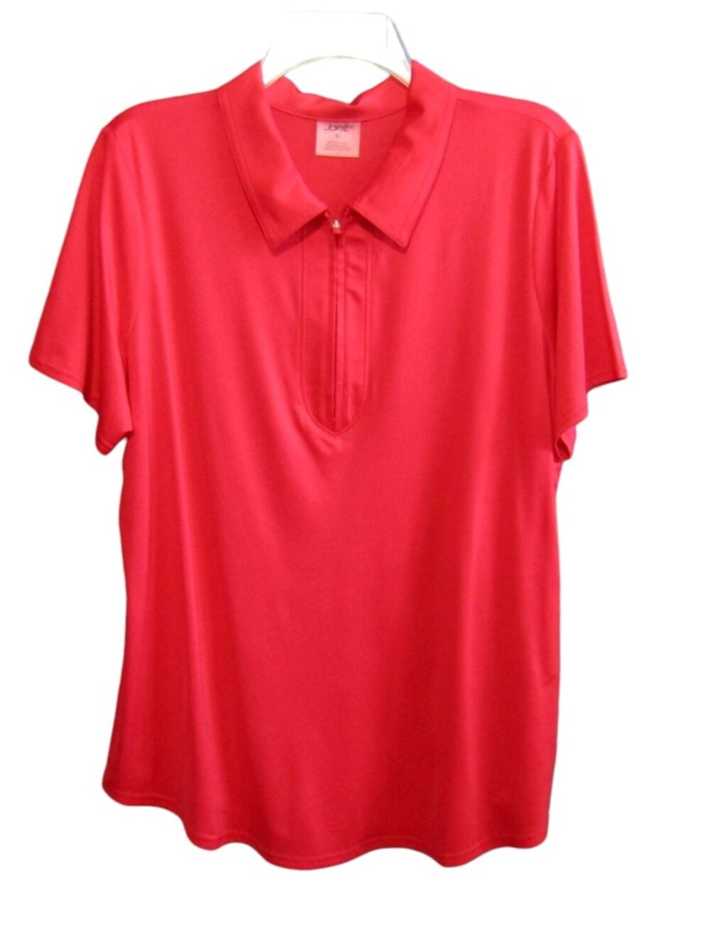 Jofit Red 1/4 Zip Polo Shirt Top Size XL Short Sleeve Tennis Golf Pickleball